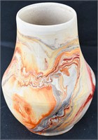 Handmade Marbled Nemadji Pottery Vase