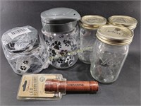 (3)Kerr Jars, Dog Treat Jars, Flashlight