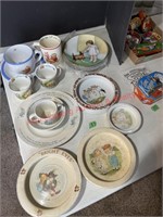 Assorted Childs Plates, Cups, Hamilton Plates