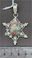 925 Silver Pendant w/Colourful Stone (Small Piece