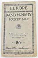 Antique Rand McNally Europe Pocket Map