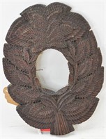 Carved Wood Leaf Design Tramp Art Frame