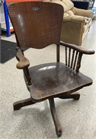 Antique Wooden Office Chair (Swivel & Tilt)