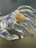 Beautiful vintage agate sterling ring size 6.75