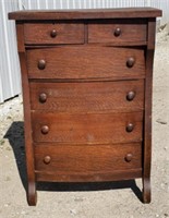 Oak 5 Drawer Highboy Dresser