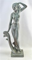 Painted Plaster Statue of Female Nude