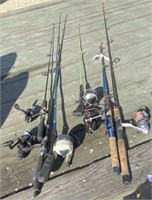 Large Lot of Fishing Rods & Reels