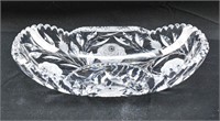 Cut & Etched Crystal Glass Console Bowl