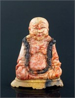 Chinese Shoushan Stone Carved Happy Buddha Statue