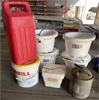Bait Buckets and Oil Can