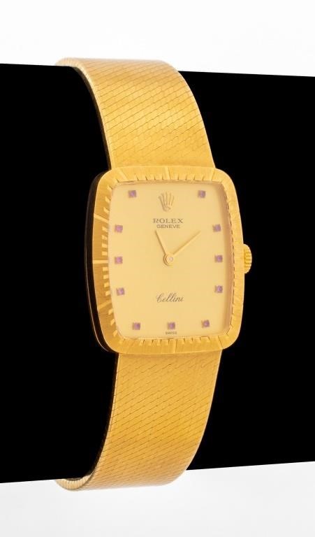 Rolex Cellini 18K Yellow Gold Ruby Dial Watch