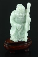 Burma Green Jadeite Carved Shou Immortal