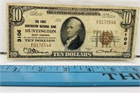 1929 Huntington WV $10 Bill