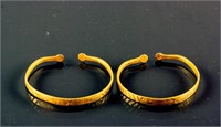 Chinese Copper Alloy Bracelet 2pc