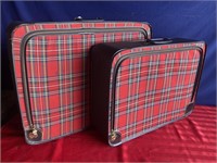 Vintage plaid luggage