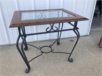 Glass top side table 22” x 27”