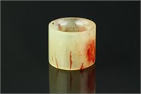 Chinese Agate Carved Archer's Ring
