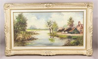Dutch Framed Oil on Canvas Signed Jonk