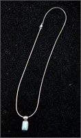 Sterling Silver Blue Larimar Pendant Necklace
