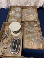 4 flats of glassware / candle holder