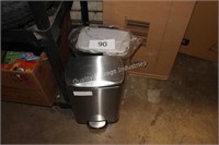 2- small stainless steel step cans