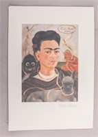 Mexican Etching on Paper Signed Frida Kahlo 1945