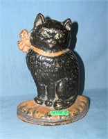 Cast iron seated cat door stop circa 1930s