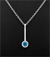 Platinum Aquamarine Pendant Necklace