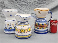 3 made in Spain water Pitchers from " Tio Pepe"