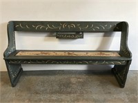 Paint decorated mortised bench