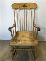 Antique paint decorated Boston style rocking chair