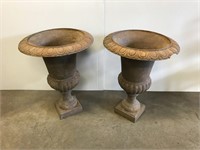 Pair of cast iron plant stands