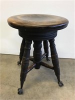 Antique mahogany adjustable piano stool