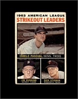 1964 Topps #6 Pascual/Bunning LL P/F to GD+