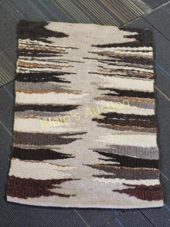 simonne rosse signed Navaho? rug 20" x 31: