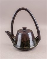 Chinese ROC Porcelain Teapot with Tall Handle