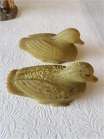 Carved Atlantisite? Ducks Mallards lot of 2