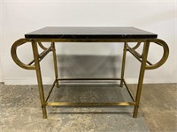 Brass and black marble top table