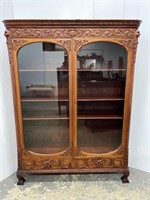 Impressive Ornate carved bookcase