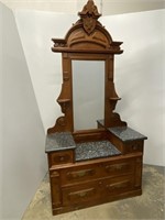 Victorian marble top dresser with mirror