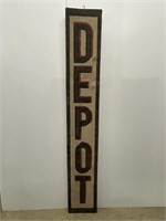 Wooden advertising Depo sign