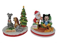 2 Grolier Disney Christmas Figurines