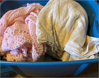 Tote of Linens and Blankets