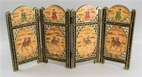 Indian Wood Hand Painted Mini Table Screen