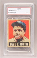 1949 Leaf #3 Babe Ruth Card