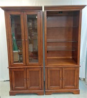 2 MATCHING CABINETS WITH GLASS SHELVES