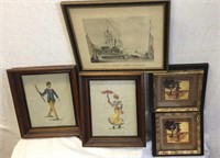 2 needlepoint pictures & home decor pictures