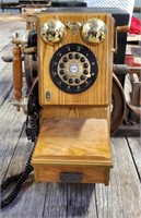 "Modern" Oak Wall Telephone