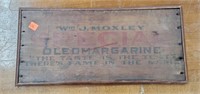 Moxley Oleomargarine Wooden Sign