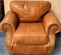 11 - COMFY TAN LEATHER SOFT CHAIR